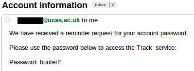 Password reminder email
